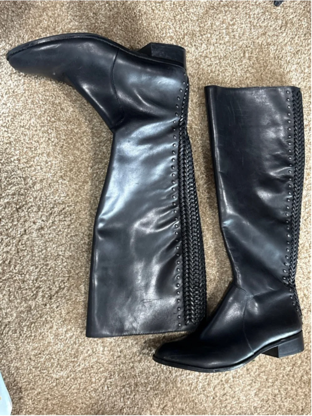 Women's Antonio Melani Black Over the Knee Boots Size 8
